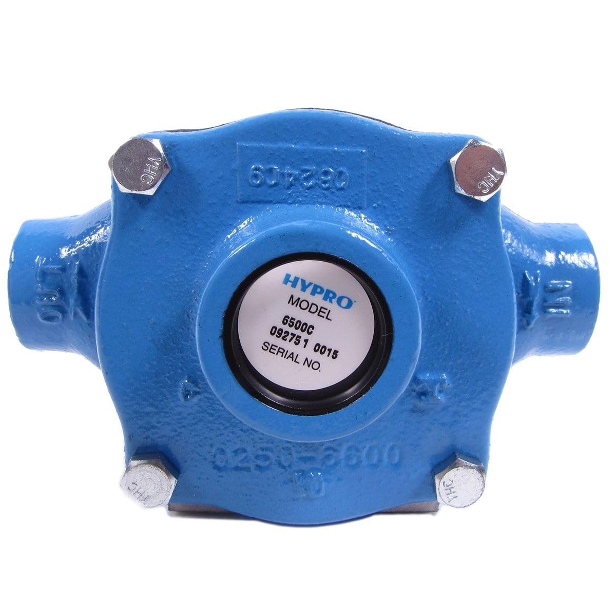 PENTAIR HYPRO 6500C 6-Roller Pump, Cast Iron, 21.8 GPM, 300 PSI, 1200 RPM, 3/4" x 3/4" NPT Ports, Viton Seal, Solid Shaft, High Performance Agricultural Sprayer Pump