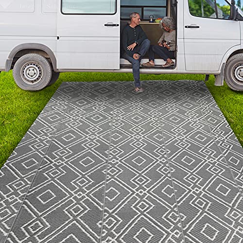 TIDYON Plastic Straw Rug Reversible Mats Large Camping Rugs for Outdoor ,RV, Patio,Camping