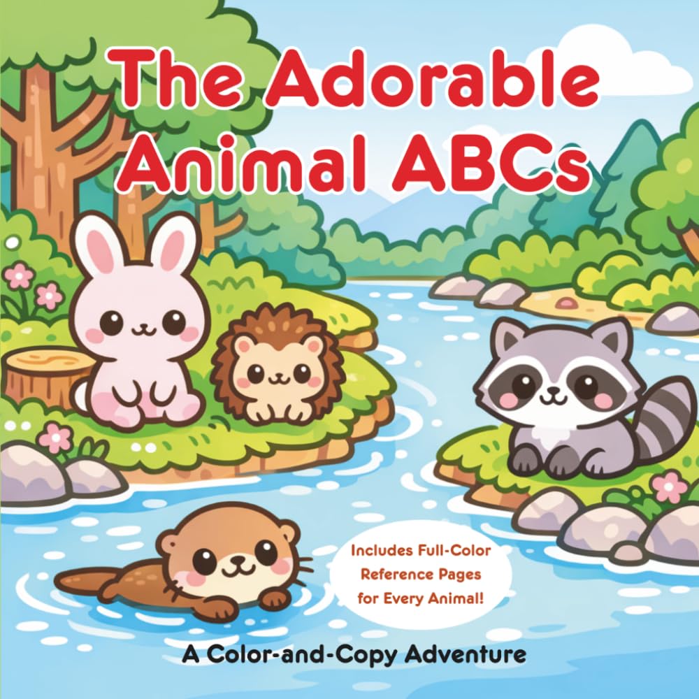 The Adorable Animal ABCs: A Color-and-Copy Adventure: 52 Cute Animals from A to Z with Full-Color Reference Pages