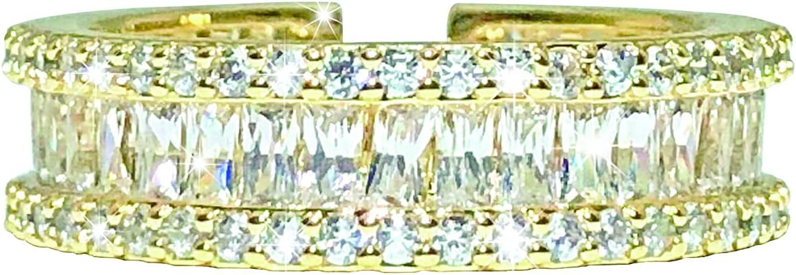 Yellow Gold Diamond Band Ring Stackable Gemstone Eternity Series Charm Simple Anniversary Wedding Engagement Band Rings for Women Girl