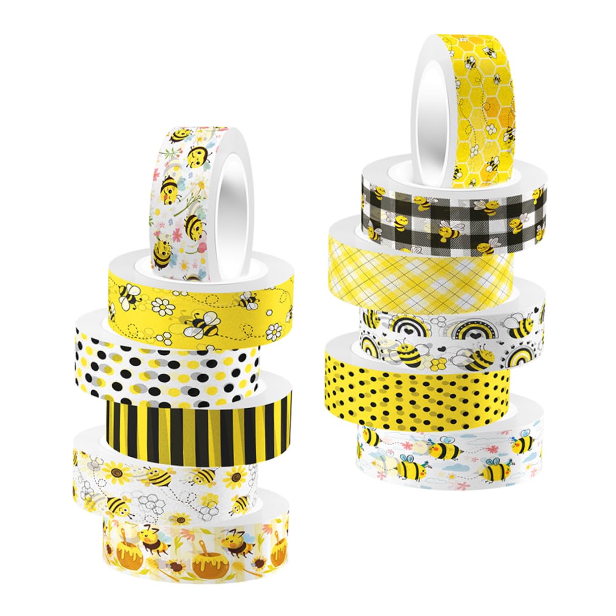 Lurrose 48rollen Washi Tape Im Bienenmotiv Dekorative Klebebänder Für Scrapbooking -projekte Und Handarbeiten Für Handbücher Und Journals
