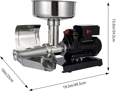 PLYLAY 450W Electric Tomato Strainer Machine Tomato Commercial Milling Machine Tomato Sauce Maker for Tomato Strawberry Blueberry Sauce, 20240311