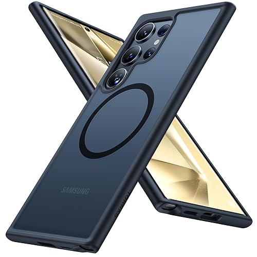 TORRAS Magnetic Shockproof for Samsung Galaxy S24 Ultra Case, [18N Mighty Magnetic] [12FT Military Grade Drop Tested] [Compatible with MagSafe] Protective Slim Case for Samsung S24 Ultra Case, Black