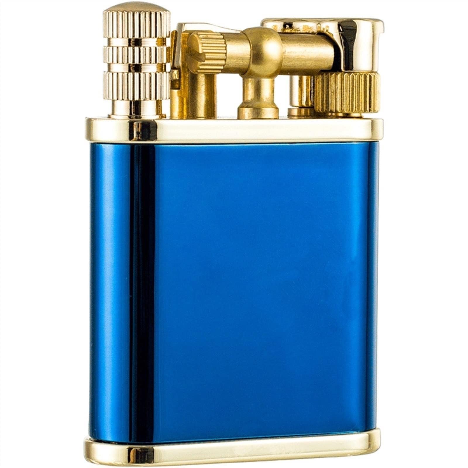 Ihgvvbfg Unisex Blue Vintage Kerosene Lighter Permanent Match Lighter Trench Lighter Soft Flame Antique Rocker Kerosene Lighter With Permanent Match Smoking Gift (Blue)