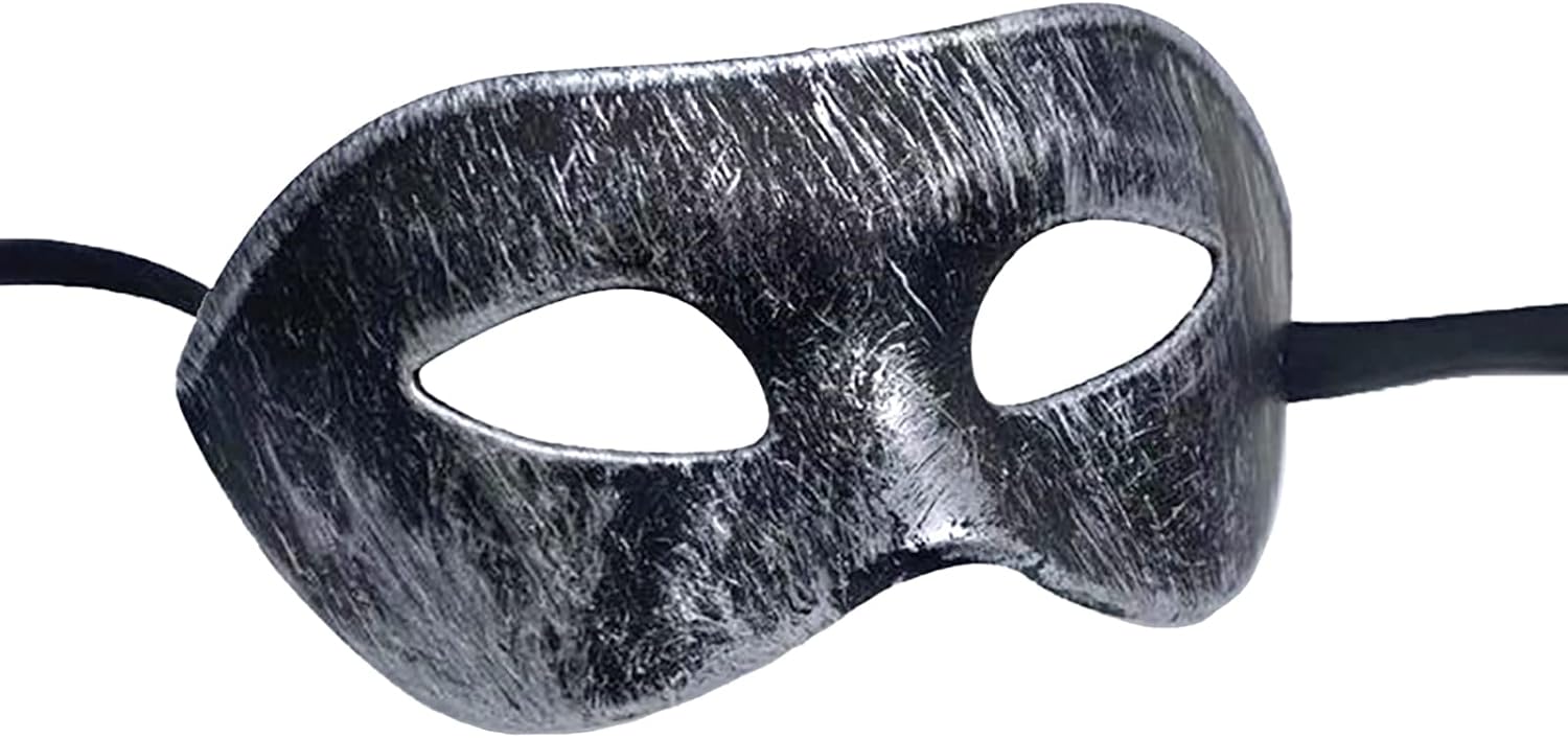 SINSEN Masquerade Eye Mask for Men Eyemask Costume Props for Mardi Gras Party Halloween Carnival Accessories (Vintage Black)