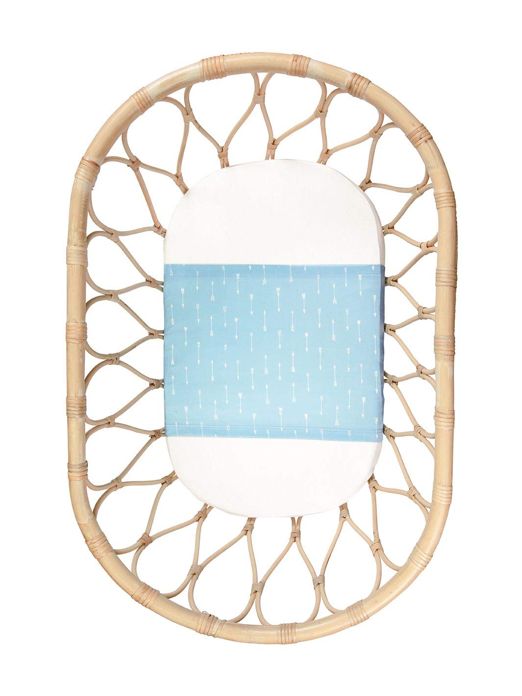 Funda de seda de morera para moisés, 25 momme | No más manchas de bebé calvo o pérdida de cabello recién nacido | Hipoalergénica y perfecta para pieles sensibles | flechas celeste