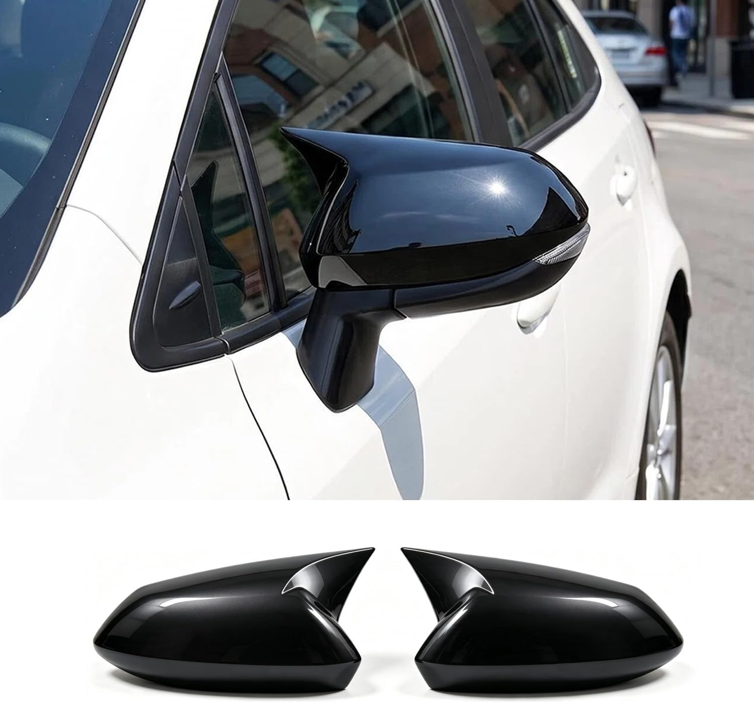 Side Rear View Mirror Cover Compatible with Toyota Corolla 2026 2025 2024 2023 2022 2021 2020, Mirror Guard Protector Caps -Glossy Black