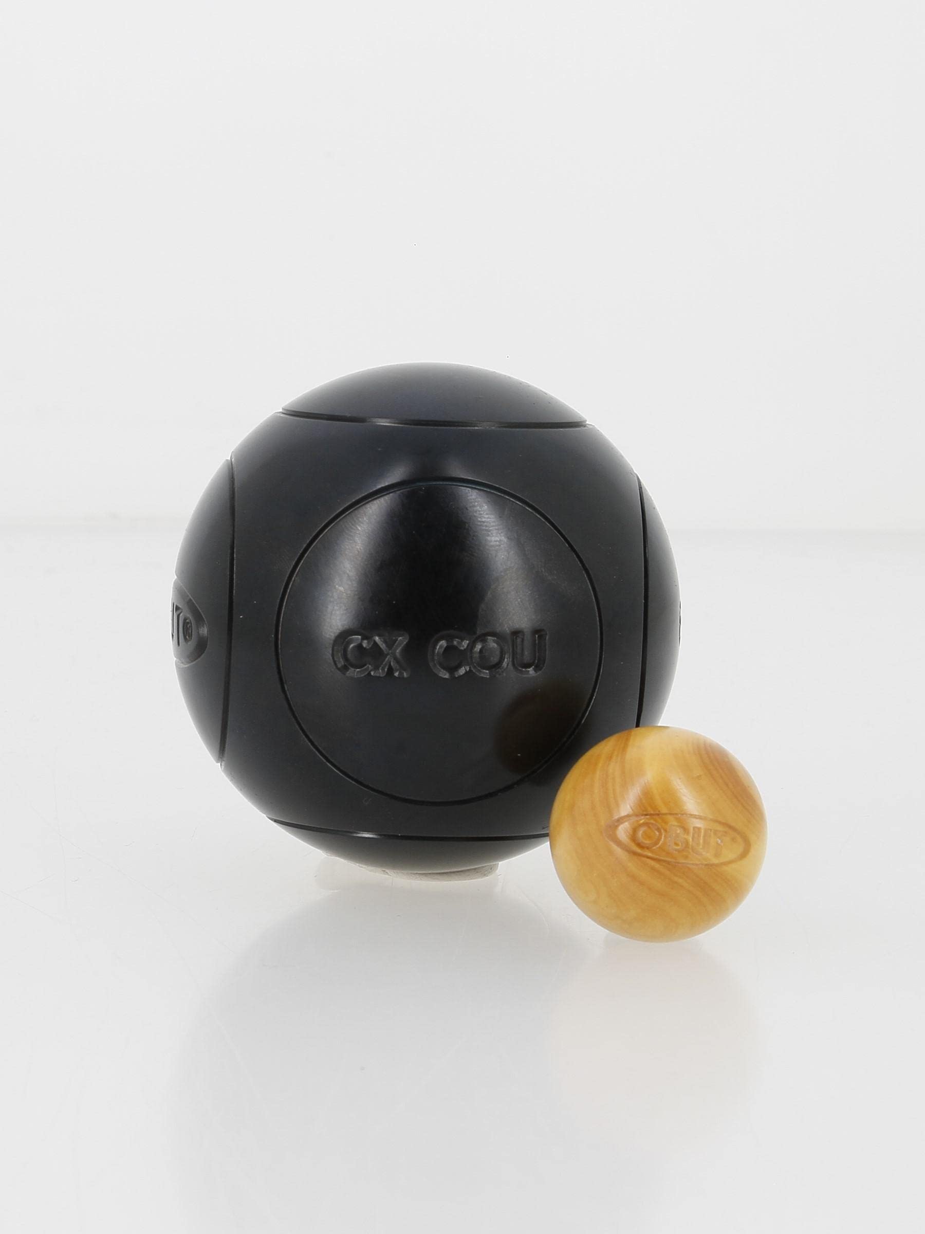 Obut CX. Hals schwarz 74 mm 1 Ridged – Boccia-Kugeln, Schwarz, 700g