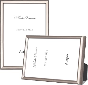 4x6 Champagne Metal Picture Frames 2 Pack HD Glass Table Wall