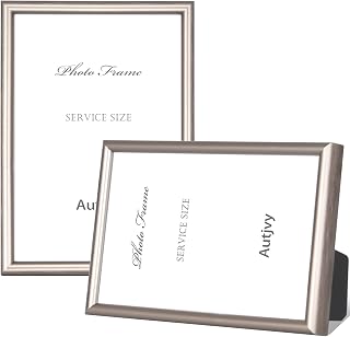 5x7 Champagne Metal Picture Frames 2 Pack HD Glass Table Wall