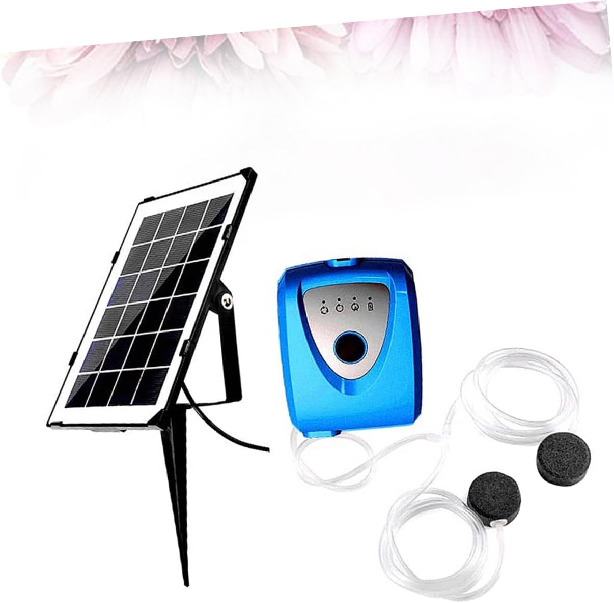 Kisangel Fish Tank Oxygen Pump Dual Solar Powered Aquarium Air Pump USB Rechargeable Silent for Fish Tanks Outdoor Fishing