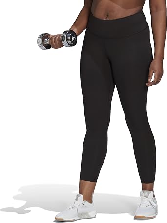 adidas Womens Optime Solid 7/8 High Waisted Leggings Tights