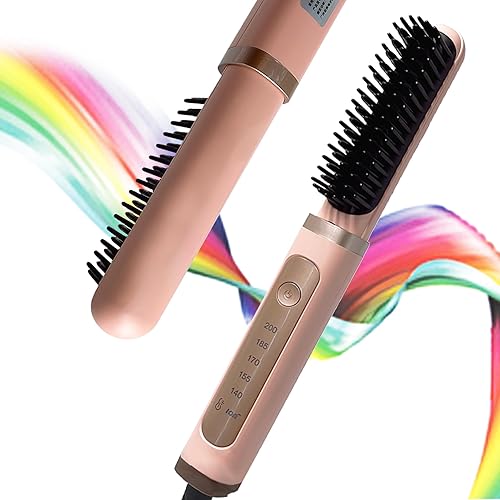 Peine alisador de pelo con peine antiquemaduras, 5 ajustes de temperatura de nivel, función de apagado automático de calentamiento rápido de 30