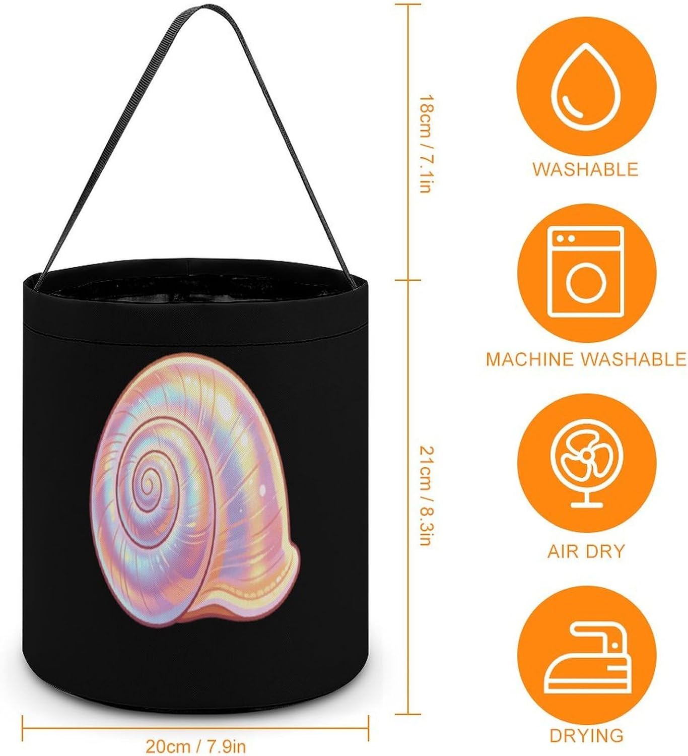 Pearl Iridescent Shell Halloween Basket Candy Tote Bag Easter Bucket image 4