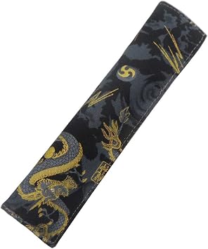 Fabric Fountain Pen Case Single Pen Sleeve Holder for Pocket Vintage Pen Cover Black Dragon 1 Pack