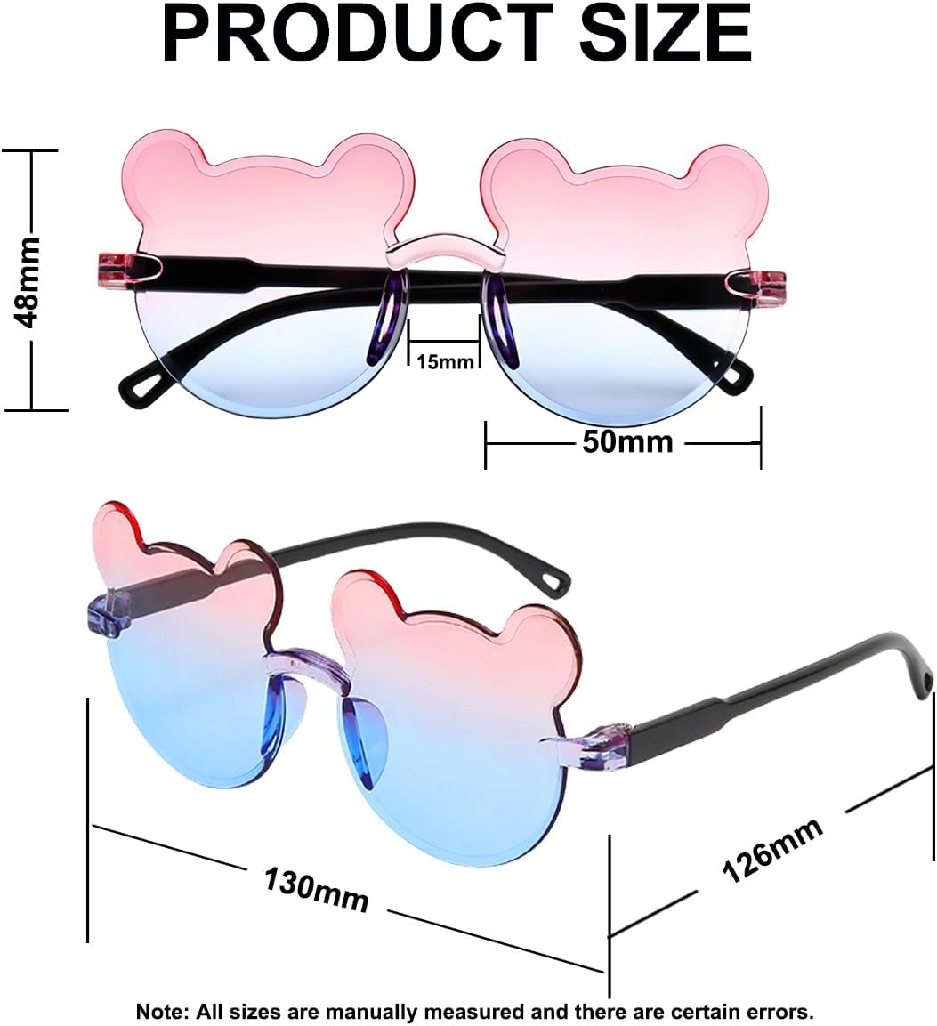 3pcs Girls Cartoon Multiple Shaped Sunglasses Girl cute pink Sunglasses for kids Party