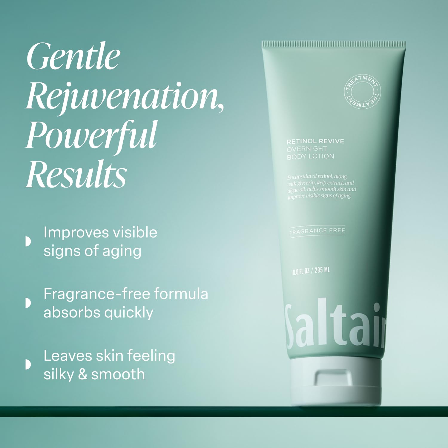 Saltair Retinol Revive Night Lotion – Dual-Action Retinol Body Lotion for Smoother, Firmer Looking Skin – Hydrating Moisturizer with Kelp, Allantoin & Glycerin – 13oz Pump Bottle - Image 2