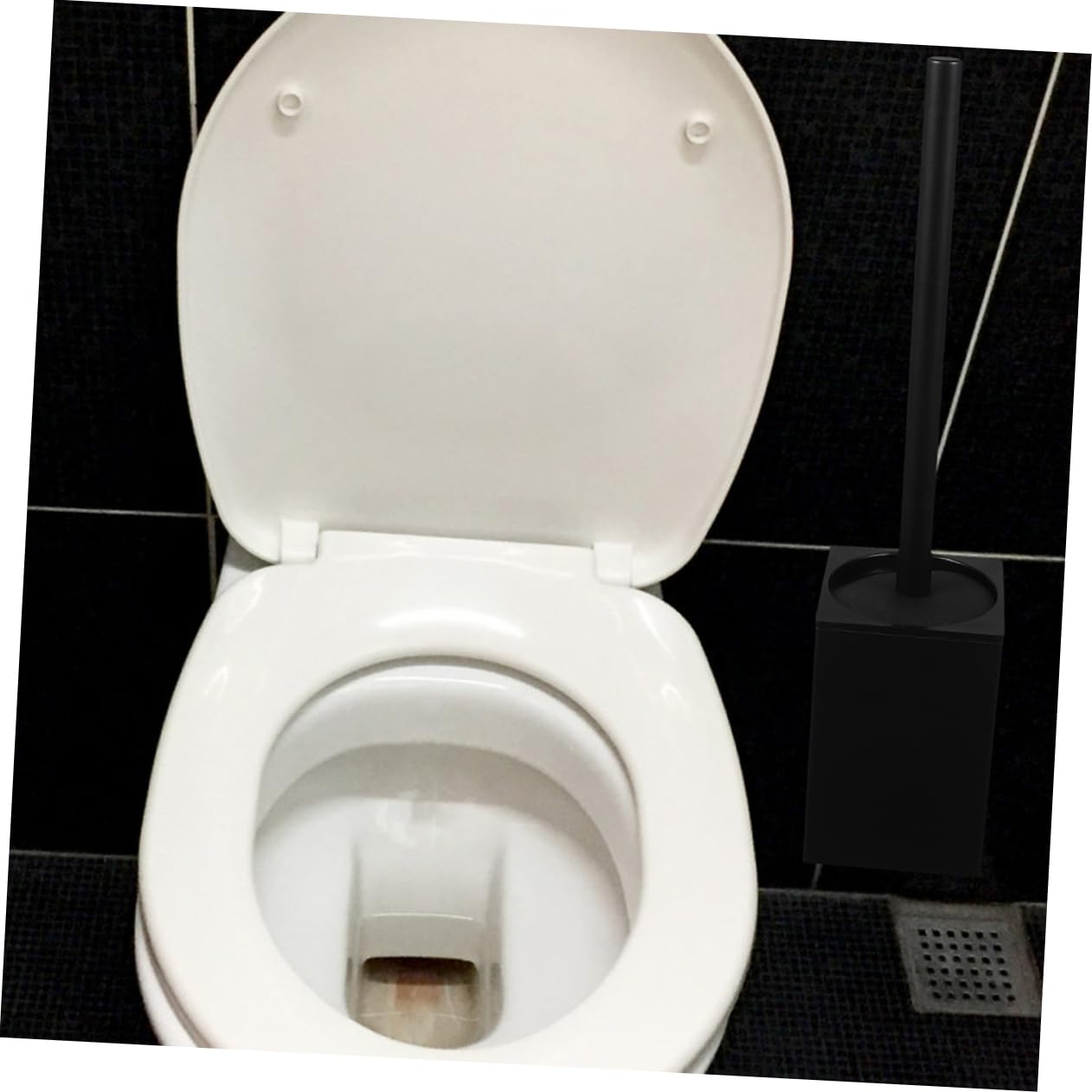 Escobilla de Baño y Soporte 2 Juegos Aluminio Plástico Limpieza WC | Montaje sin Perforación, Mango Largo Ergonómico, Cerdas Suaves para Hoteles y Baños Domésticos