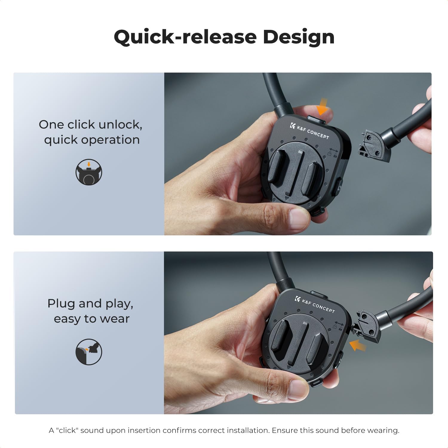 K&F Concept Magnetic Neck Phone Mount for Recording, Hands-Free POV/Vlog Video Filming, Magnetic Phone Chest Mount for GoPro DJI Insta360, Neck Holder for iPhone 16 15 14 13 12 Series - Image 4