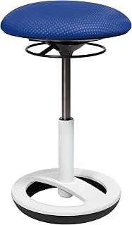 TOPSTAR Bürohocker Sitness Bob Alu weiß lackiert blau | Made in Germany | Ergonomisch | Bürohocker, Rollhocker | höhenverstellbar | Geprüfte Sicherheit nach GS-Intertek