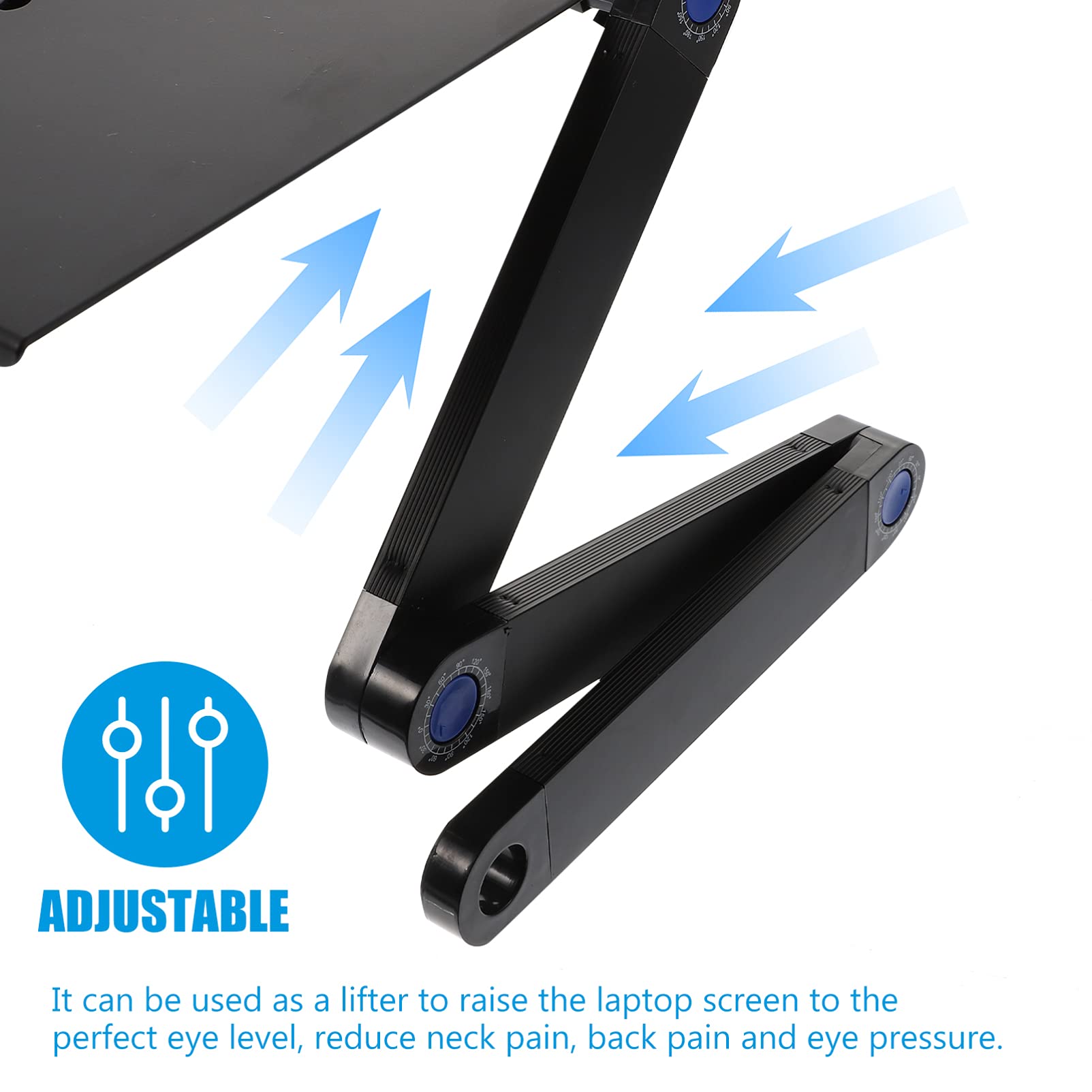 Supporto Portatile Scrivania per Laptop Nero in Lega di Alluminio | Pieghevole, Altezza Regolabile, Dissipazione del Calore, Festa Estiva, Watching Videos, Playing Game