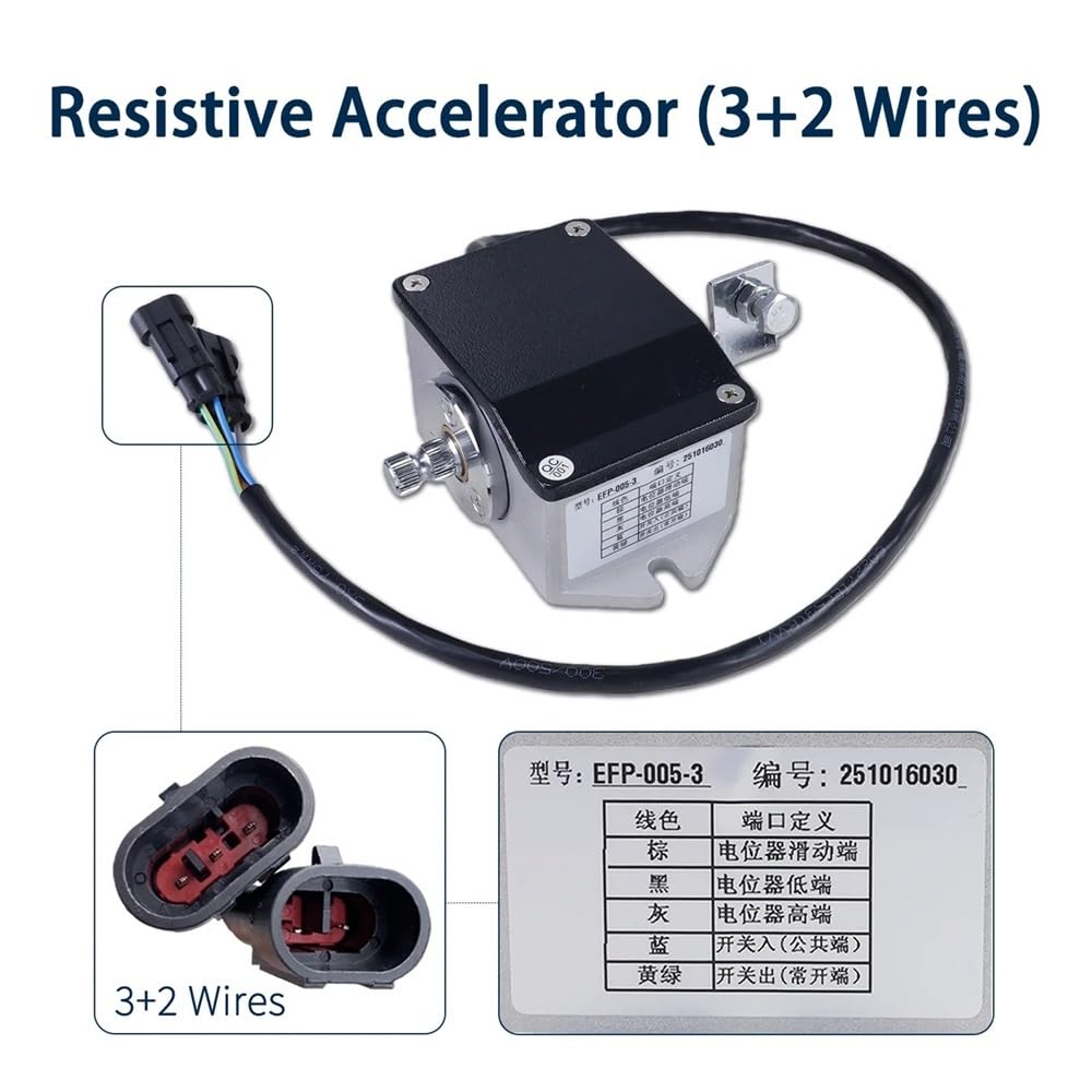 LVTONG 3+2 Wire Accelerator Pedal Fit for Golf Cart Vehicle and Golf Cart Replacement Parts