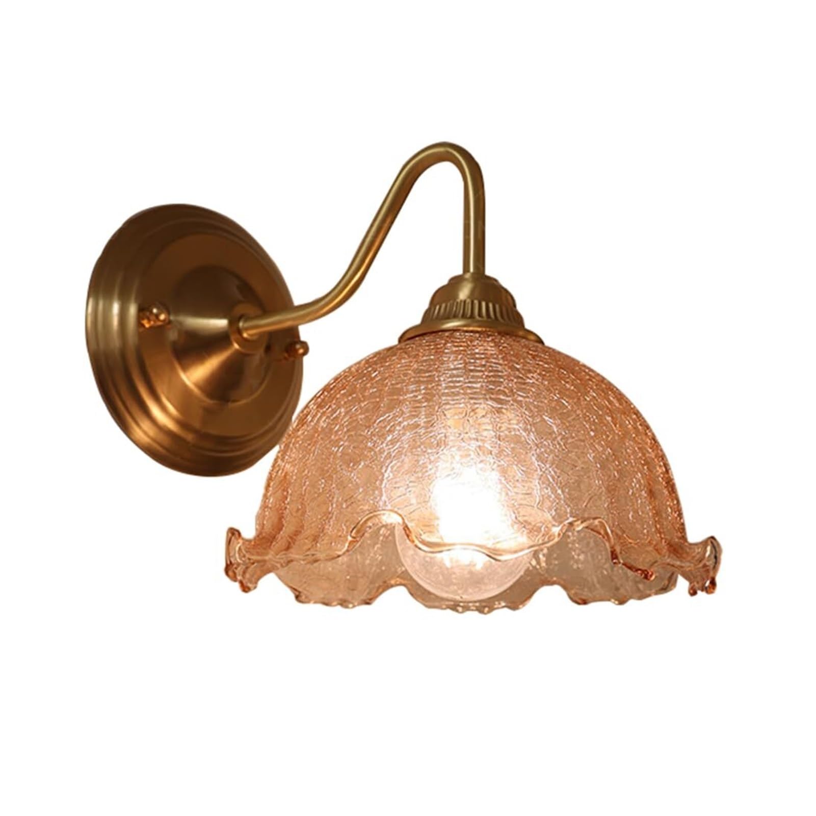 HUAYUSEDF Industrial Glass Shade Modern Wall Sconce E27 Bedside Lamp for Bedroom Kitchen Living Room Restaurant Bar(Style A)