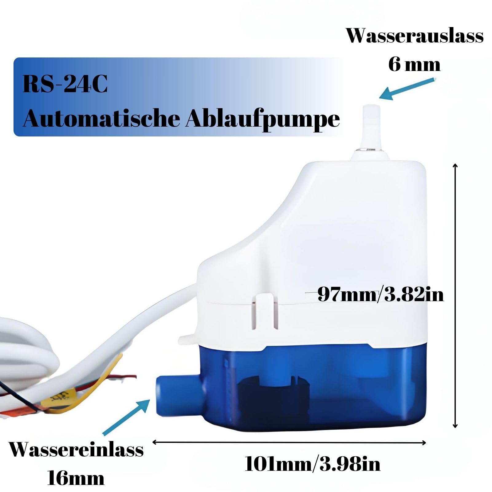 RS-24C Automatische Ablaufpumpe für Klimaanlagen, Kondensathebepumpe, Hängende Einheit, Deckeneinheit, Spuleneinheitspumpe, 100–230 V