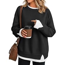 Fisoew Women Crewneck Sweatshirts Long Sleeve Loose Fit Fall Pullover Tops