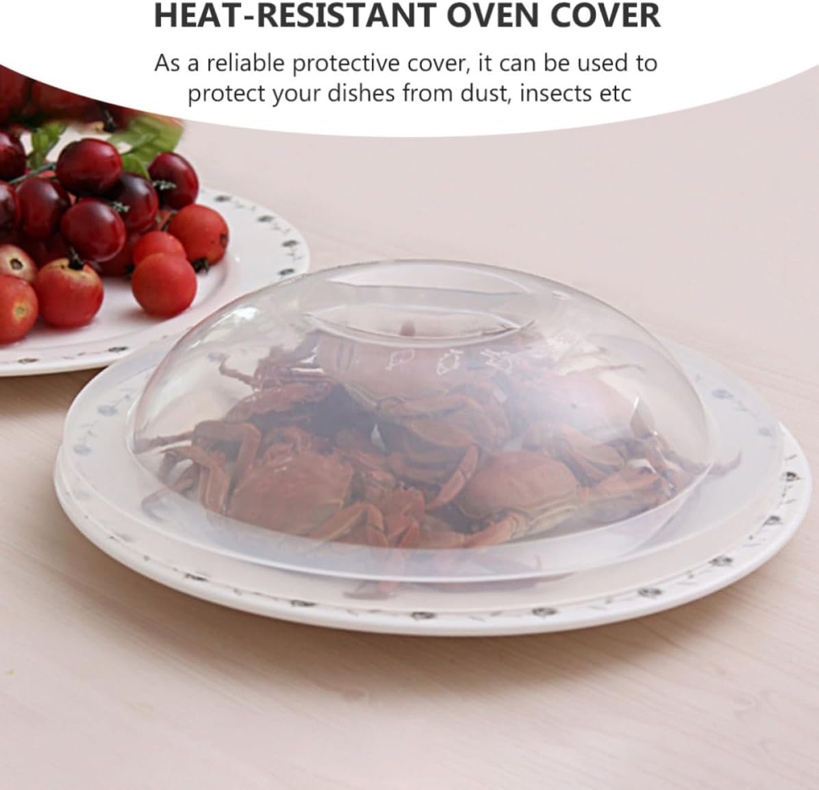 Microwave Plate Covers Food and Splatter 2pcs with Steam Vent Holes, Heat Pp Food Covers White Plates Lids for Microwave Oven and Serving