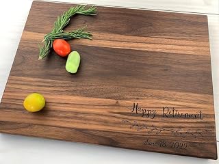 Personalized Cutting Board, Engraved Cutting Board, Simple Retirement Gift Design, Corporate Gift, Happy Retirement, Retirement Gift 092 (Cherry, 11" x 6")