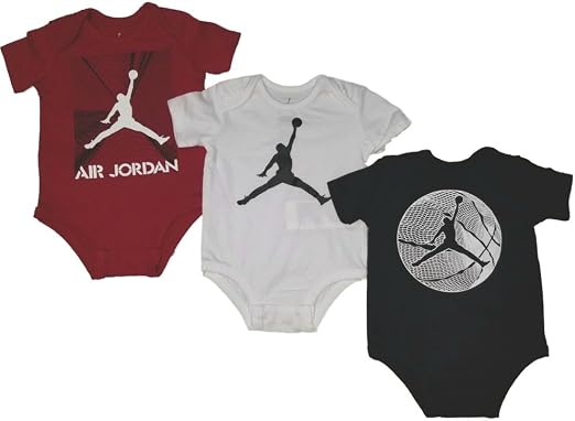 Nike Jordan bebé recién Nacido Body para bebé 3 Piezas Canastilla Set -  553314-000, Blanco y Rojo : Amazon.es: Moda