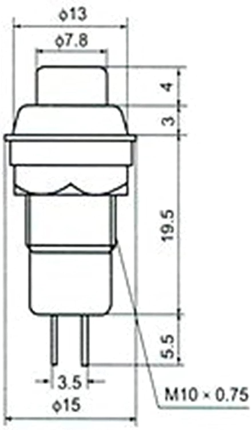 6pcs Self-Reset 10mm Self Reset Momentary Push Button Switch Power Door Bell Horn Industrial Switch Accessories (Color : Each Color 1pcs)