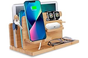 Icozzier Bamboo Multiple Device Docking Station
