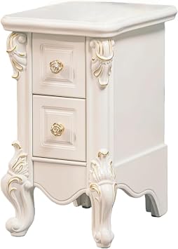Bedside Chest, Slim Chest, Princess Style, Furniture, Telephone, Night Table, Storage Box, 2 Drawers, Large Capacity, Wooden, Stylish, Nordic, Durable, Load Capacity, Storing Small Items