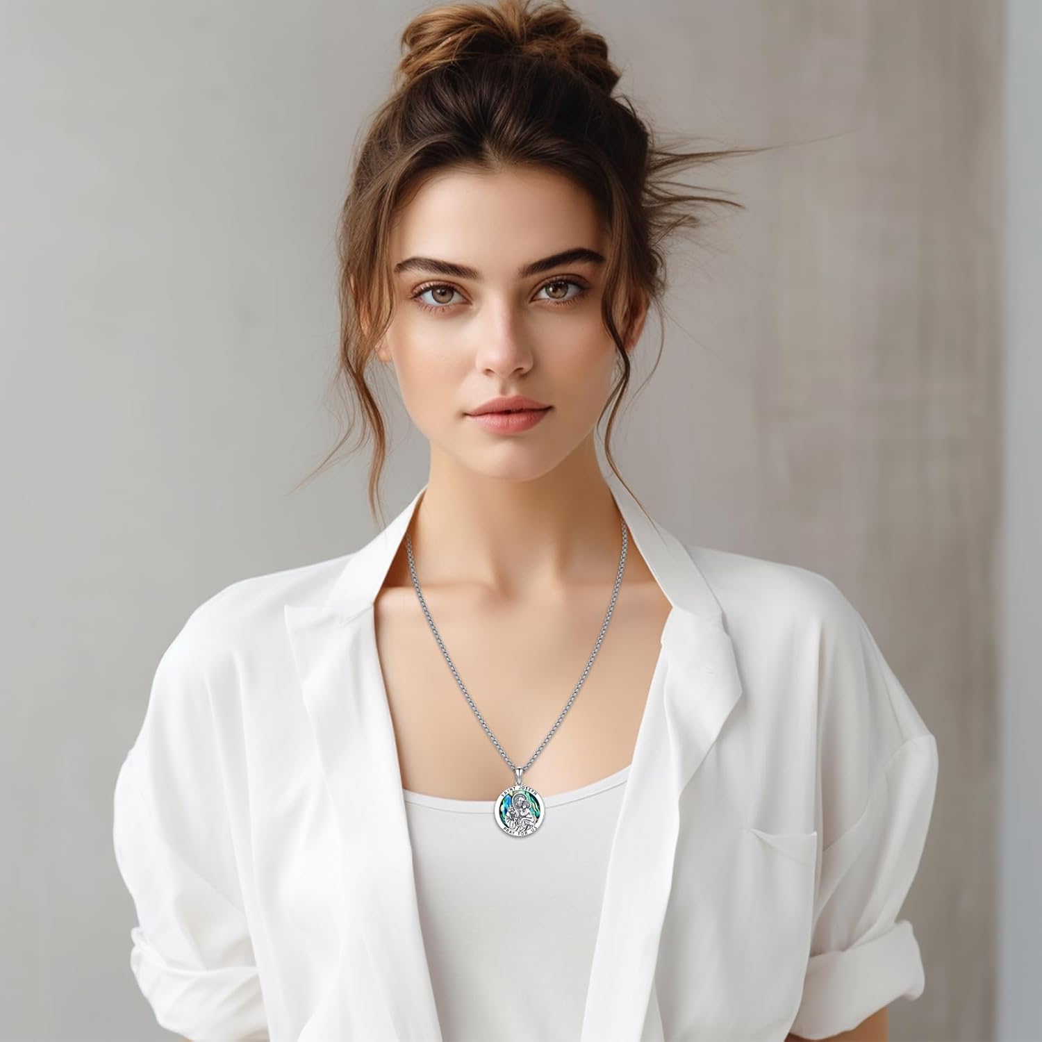 Saint Necklace for Men Women 925 Sterling Silver Patron Saint Medal Necklace St Amulet Protection Pendant Jewelry Gift - Image 5