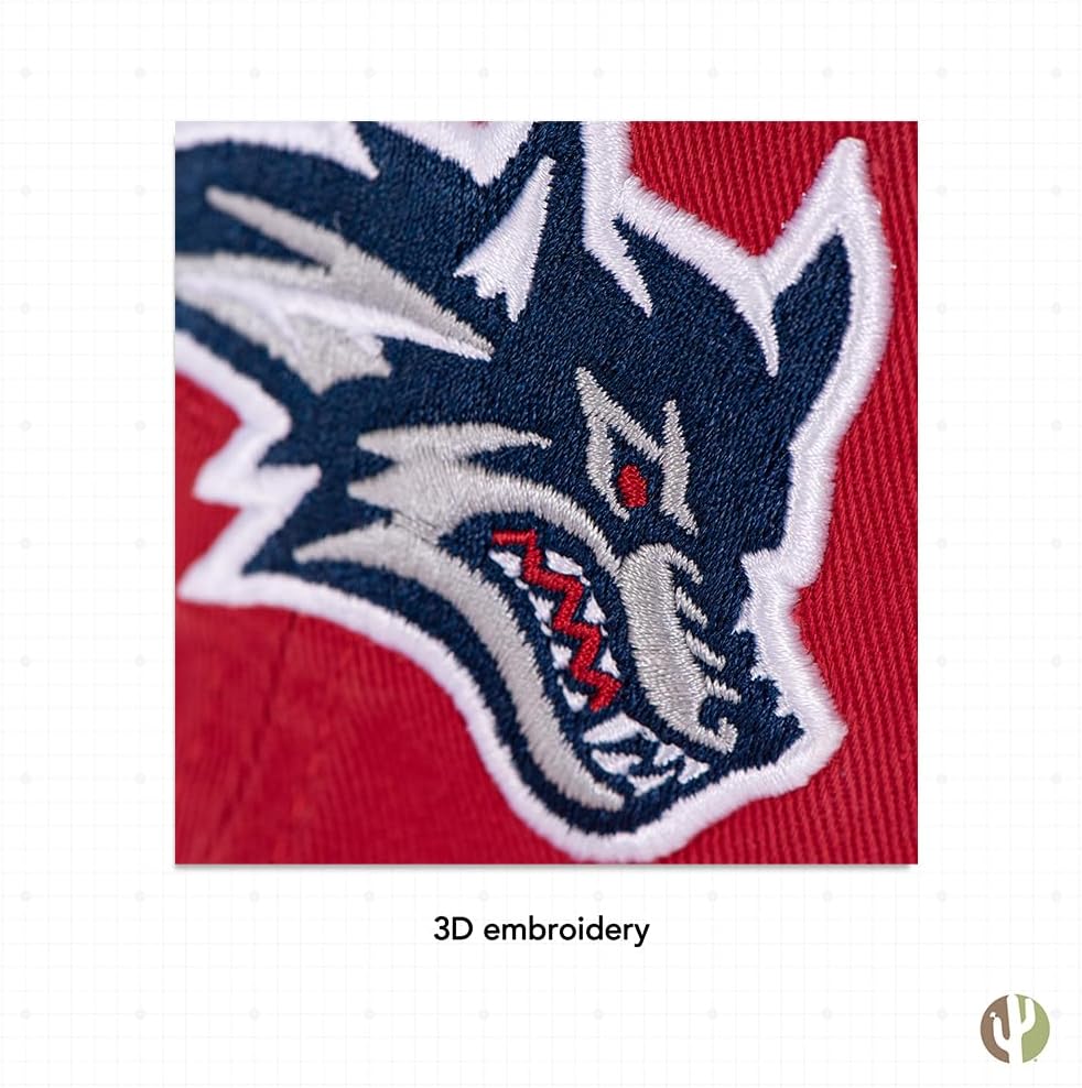 Desert Cactus Stony Brook University Baseball Hat Seawolves Seawolf Brimmed Embroidered Hats Cap Adjustable Cloth Strap Adult (Style D) Red - Image 5