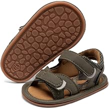 Babelvit Baby Boy Girl Summer Sandals Double Adjustable Strap Lightweight Outdoor Casual Beach Shoes Non Slip Rubber Sole Infant Toddler First Walking Shoes 0-18 Months