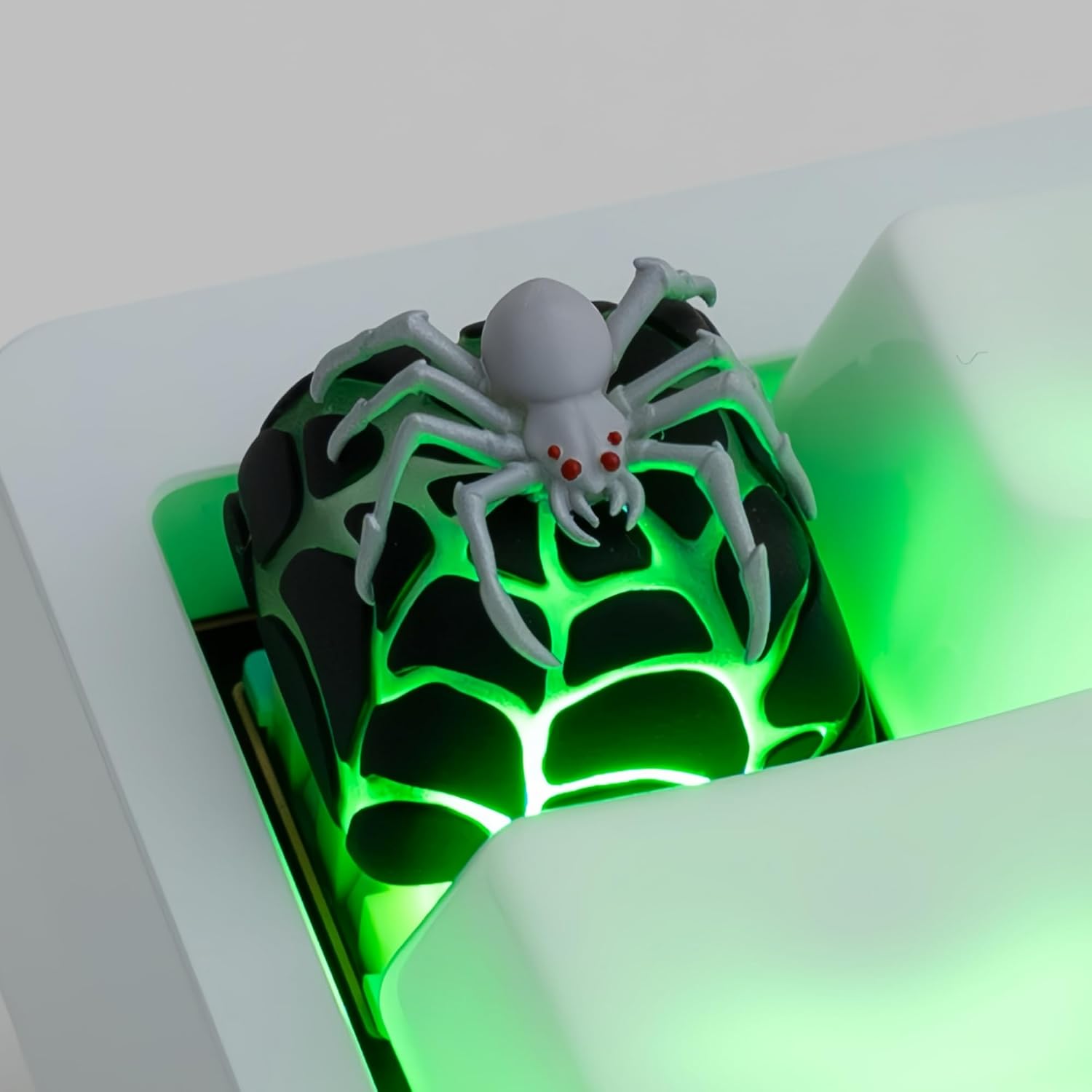 Artisan Spider Keycap, Resin Handmade, Black and Gray, Single 1U ESC Key Replacement, RGB LED Shine Through, MX Switch Compatible for Mechanical Keyboards
