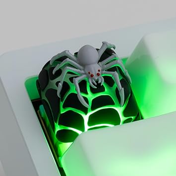 Artisan Spider Keycap, Resin Handmade, Black and Gray, Single 1U ESC Key Replacement, RGB LED Shine Through, MX Switch Compatible for Mechanical Keyboards