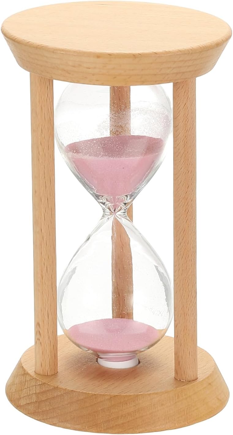 PATIKIL 30 Minutes Sand Timer, 1 Pcs Wooden Sand Watch High Glass Sandglass Timer for Living Room Home Office Restaurant Decoration, Blue