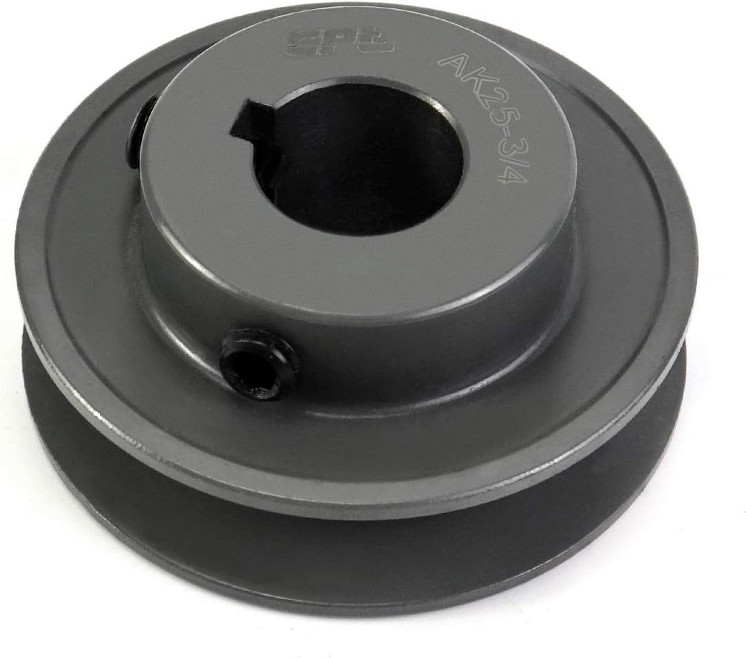 (1.9cm Bore, 6.5cm OD, 1 Groove) - QWORK AK2534 Single Groove V-Belt Pulley, 6.5cm OD 1.9cm Bore V-Belt Sheave, A Belt Section, Cast Iron,for V-Belt