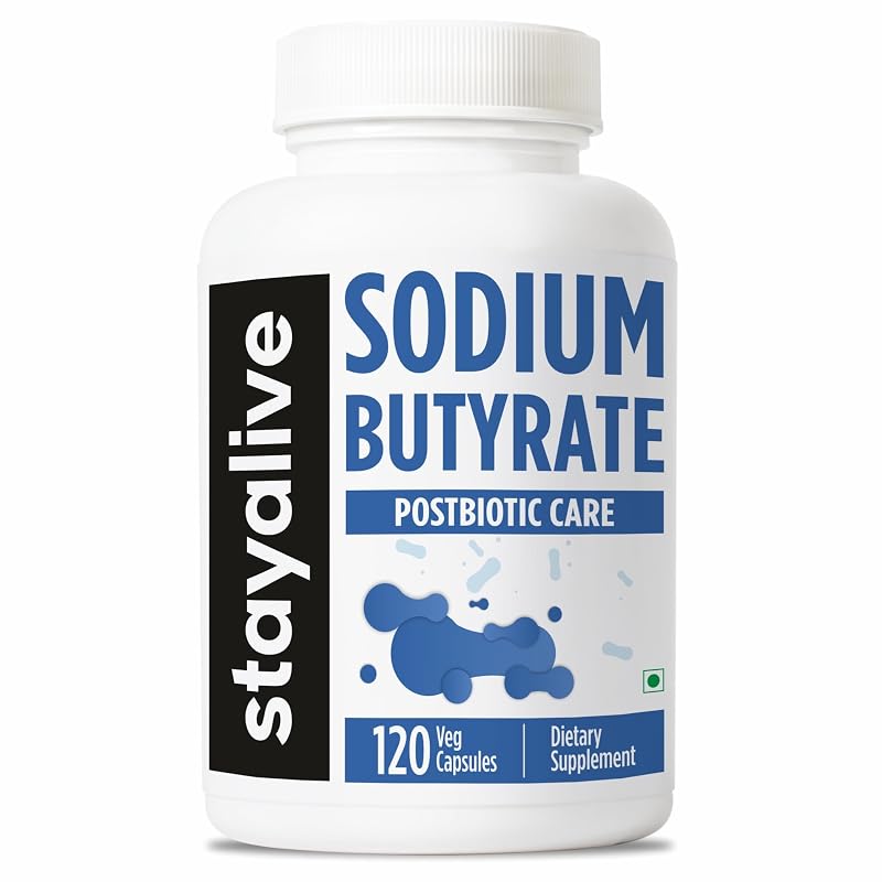 STAYALIVE Suplemento de Butirato de Sódio 1.200 mg, 120 cápsulas