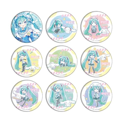 初音ミク x シナモロール 02 [コラボイラスト] ホログラム缶バッジ[57mm] コンプリートセット 9個入りBOX
