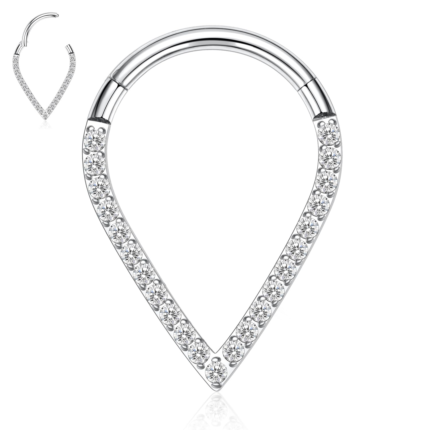 hengkaixuan Teardrop Daith Earrings Septum Jewellery Nose Hoop Ring Surgical Steel Daith Rook Tragus Piercing Jewellery Septum Clicker Ring Small Hoop Earring — view 20