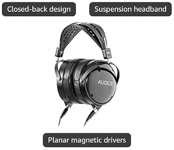 Audeze LCD-XC Over Ear Closed Back Headphone, Carbon Weave earcups with Suspension Headband, Creator Edition with Economy Carry case new 2021 Version