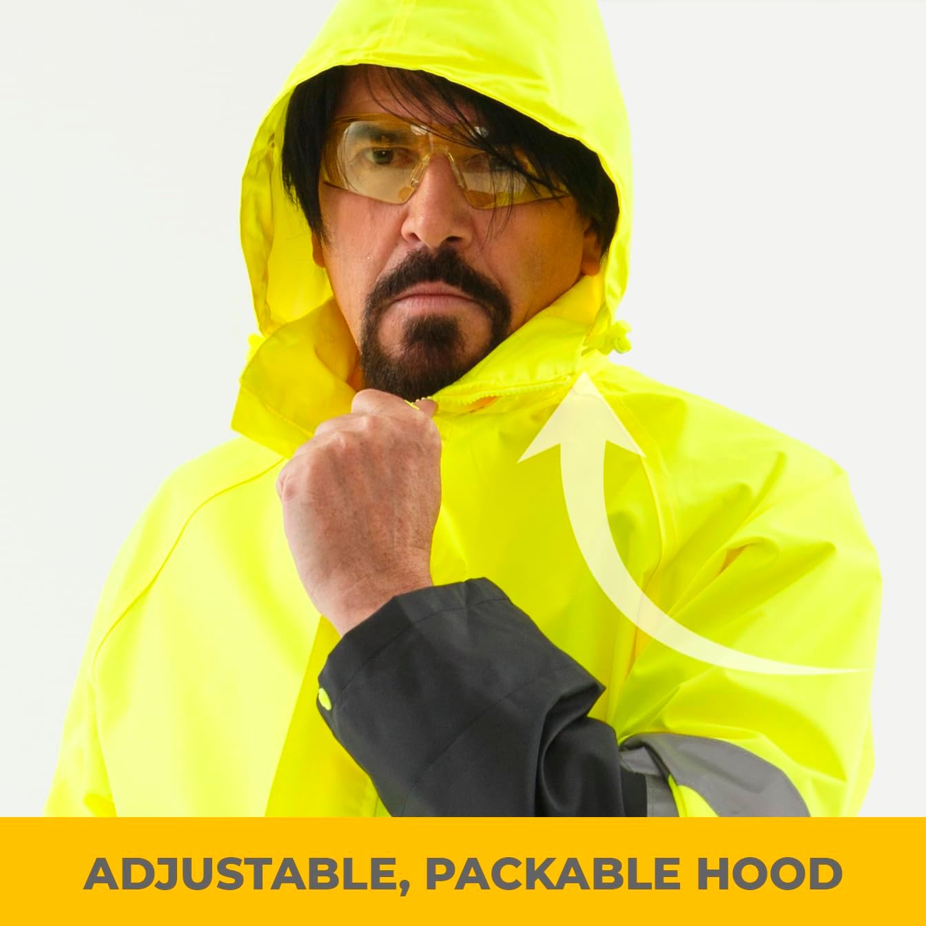 Safety Raincoat ALBATROSS PLUS Long Hooded Waterproof Emergency Rain Jacket Poncho for Men Women Adults - Image 5
