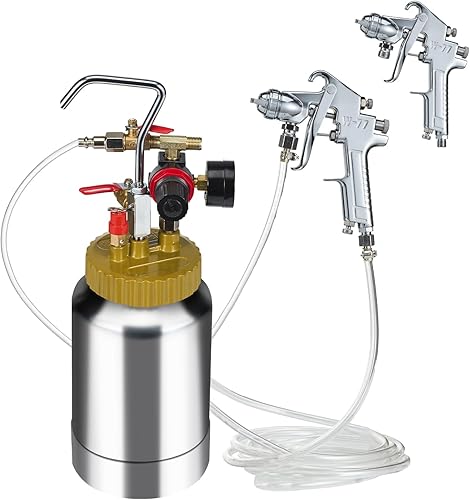Miniatura 9 de VEVOR Tanque de Pote de Presión para Pintura en Aerosol, 2L0.5gal Pote de Presión de Aire Ligero, Pistola de Pintura en Aerosol con Boquilla de