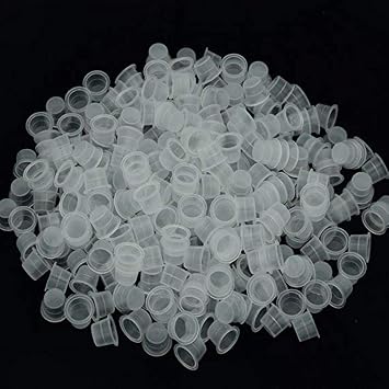 New Star Tattoo 200pcs Plastic Large Ink Pigment Cups #15 - Tattoo Ink Caps for Supplies