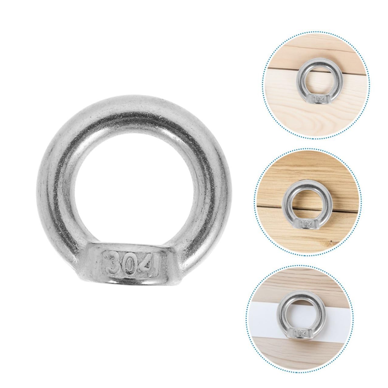 KOMBIUDA 8pcs M8 Stainless Steel Threaded Eye Nuts Heavy Duty Marine Fasteners Corrosion Resistant Rigging Hardware for Hoisting and Lifting Applications